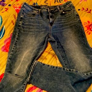 3 pair of American Eagle jeans.  1 Artist  Flair. 2 high rise Jegging 16 Long
